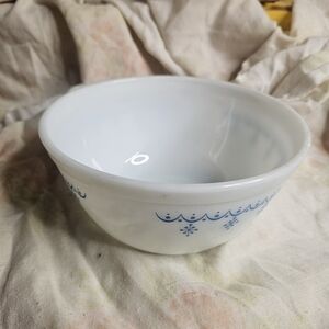 Pyrex White and Blue Mixing Bowl
